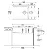 Мийка граніт Quadro 86x50x15 титаніум Fabiano, купити - фото №2 - small