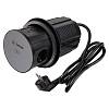 Выдвижной розеточный блок Lumine SUPERNOVA 3xрозетки, 2xUSB A+C (20W), charger 15W, черный - small