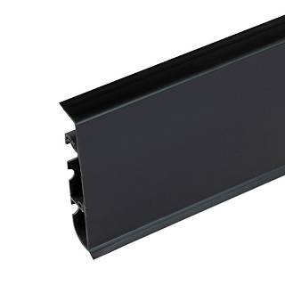 Плінтус ПВХ Cezar Hi Line Prestige M090 Чорний матовий 2500х74х22