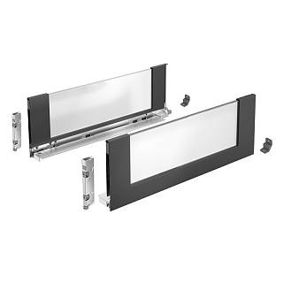 AvanTech YOU Комплект боковин H=187,  Inlay (під скло) L=350,  антрацит (9257187) Hettich
