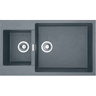 Мийка граніт Quadro 86x50x15 титаніум Fabiano