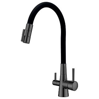 Змішувач FKM 3121 Flex Black Steel Fabiano
