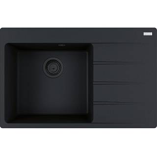 Мойка с сифоном гранит CNG 611-78 TL Black Edition черный матовый правая (в/у) Franke (114.0699.239)