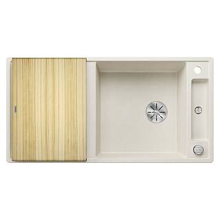 Мойка AXIA III XL 6 S SILGRANIT (мпс./врезная) нежный белый,  столик с ясеня BLANCO (527052)