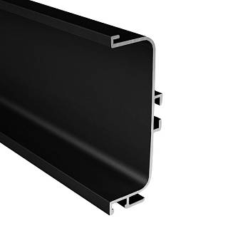 Профиль GOLA горизонтальный с пазом для LED Ferro Fiori,  L=4100 мм,  тип C,  черный гладкий