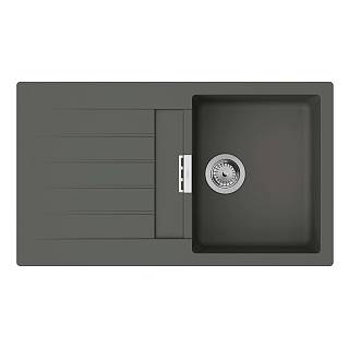 Мойка кухонная гранит S52 с крылом врезная,  серый камень Hansgrohe (43356290)