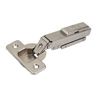 Петля Clip-On,  105°,   накладная,  с доводчиком,  с ленейной планкой,  никель,  3D Muller Profi Line