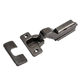 Петля Clip-On,  105°,   внутренняя,  с доводч,  с ленейной планкой,  чёрный матовый,  3D Muller Profi Line