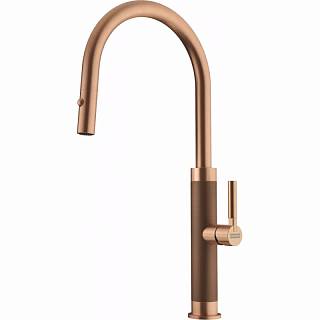 Змішувач Mythos Masterpiece Pull Out (ламінарний потік) і душем,  PVD copper Franke (115.0711.557)