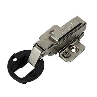 Петля для стекла,  Clip-On,  105°,  полунакладная,  з дотягувачем,  никель,  3D Muller Profi Line