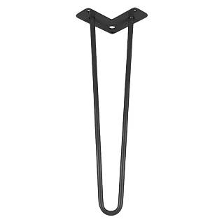 Ніжка меблева HAIRPIN Leg 2ROD Small h46см чорна структурна