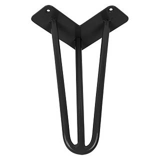 Ножка мебельная HAIRPIN Leg 3ROD Small h15см черная глянцевая