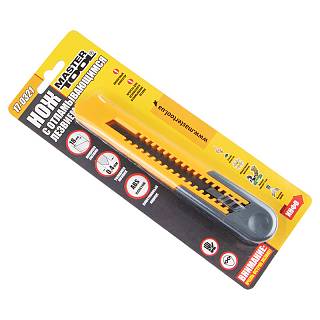 Нож 18 мм пластиковый Mastertool (17-0321)