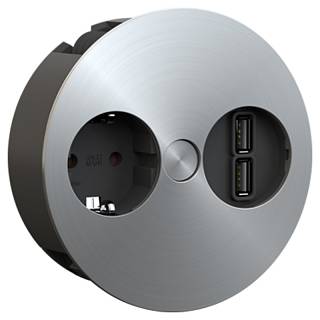 TWIST розеточный блок 1xРозетка 1xUSB- зарядный модуль двойной