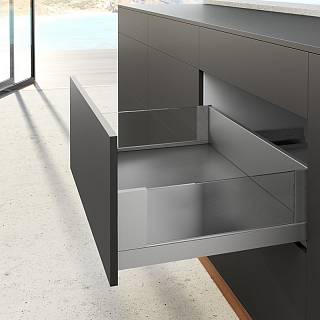 Комплект ящика AvanTech YOU Q L=400H=187 Inlay (скло) серебро Hettich
