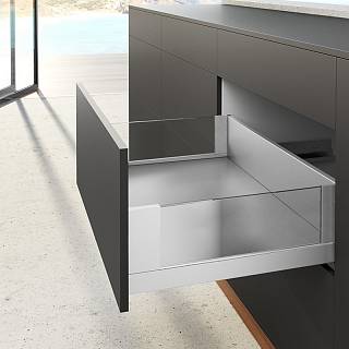 Комплект ящика AvanTech YOU А L=400 H=187 Inlay (скло) белый Hettich